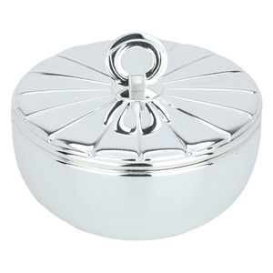 Al Saif Gallery steel date, 13 cm, engraved circle, with lid - silver product image