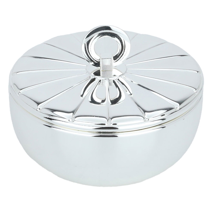 Al Saif Gallery steel date, 13 cm, engraved circle, with lid - silver product image 1