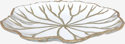 Al Saif Gallery glass sweet dish, 25 x 25 x 3 cm, round - gold product image 2