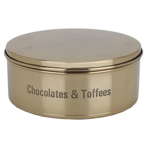 Al Saif Gallery steel box, 20 cm, round with lid - gold product image