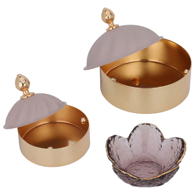 Al Saif Gallery steel tofreya set, 2 dates, 4-piece lid - gold product image 3