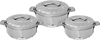 Al Saif Gallery steel food container set, size 1000, 1500, 2500 ml, 3 pieces - silver product image 1