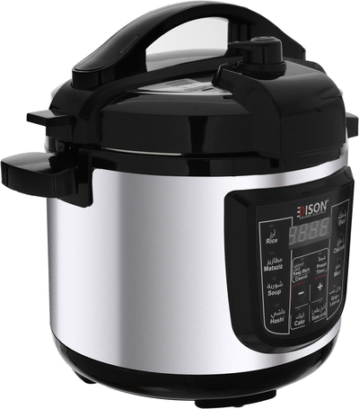 Edison Gt609-W Electric Pressure Cooker Steel, 1000 Watt, 6 Liter, Granite Inner Pot, 10 Functions - Black Silver product image 3