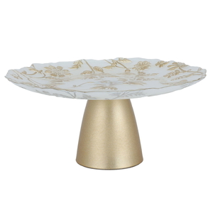 Al Saif Gallery Glass Serving Stand, 28X28X12 Cm - Pearly White product image