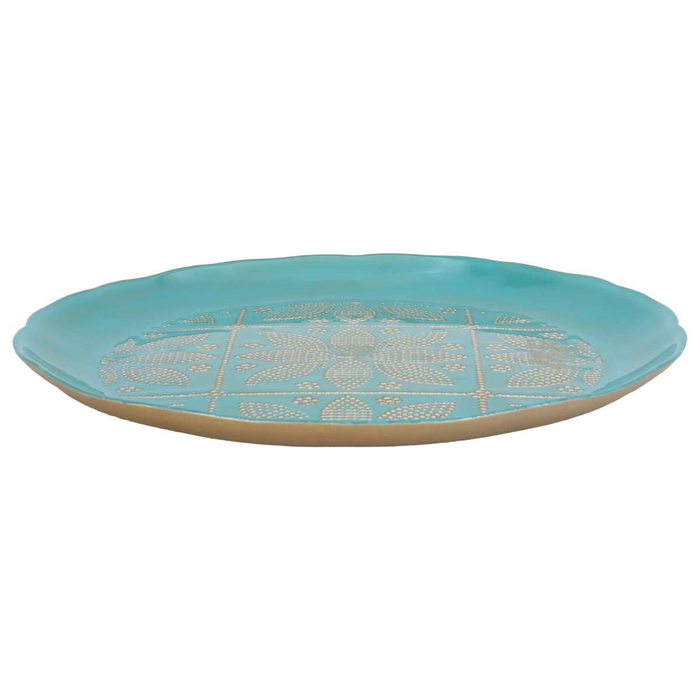 Al Saif Gallery Glass Serving Plate, 12X12X2 Cm - Turquoise product image 1