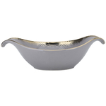 Al Saif Gallery Porcelain Bowl with Gold Rims, 36 x 22 x 10 cm, Large - Gray product image 2