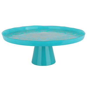 Al Saif Gallery Glass Serving Stand, 32X32X12 Cm - Turquoise product image