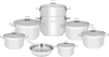 HASCEVHER Steel Cookware Set, 14 Pieces, 16 / 18 / 22 / 26 / 28 / (26) / 32 cm, Turkish - Silver product image 1