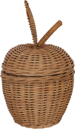 Al Saif Gallery Wicker Basket, 18 x 18 x 28.4 cm, Oval, Leaf Lid - Brown product image 1