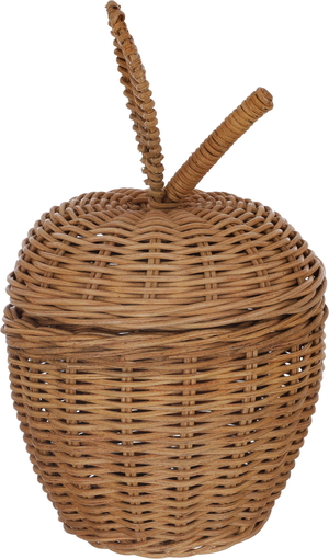 Al Saif Gallery Wicker Basket, 18 x 18 x 28.4 cm, Oval, Leaf Lid - Brown product image