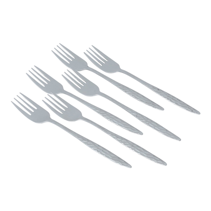 Al Saif Gallery steel sweet forks, engraved, 6 pieces - silver product image 2