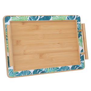 Al Saif Gallery wooden serving tofir, 39x17x2 cm, decorated rectangle, large - beige product image