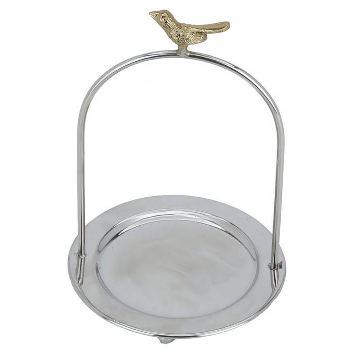 Al Saif Gallery steel serving rack, 12 x 12 x 17 cm, round - silver product image 2