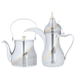 Al Saif Gallery Steel Dallah Coffee and Teapot Set, 0.9/1.06 Liter - Silver product image 1