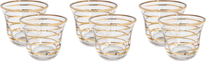 Al Saif glass coffee set, with golden lines, 6 pieces - transparent product image