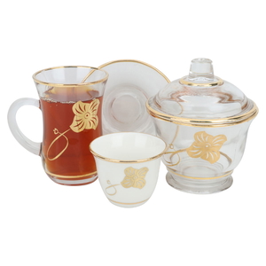 Al Saif Gallery Glass Tea and Coffee Serving Set, 50 Pieces - Clear product image