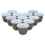 Al Saif Gallery porcelain Arabic coffee cups set, 12 pieces, wooded - grey product image 2