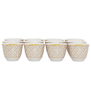 Al Saif Gallery porcelain coffee cup set, 12 pieces - white product image