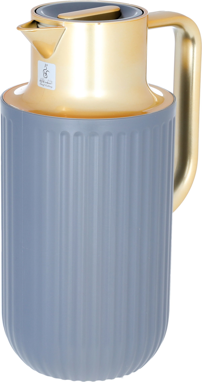 Laura Plastic Everest Thermos, 1.6 litres, gold handle - dark grey product image 2