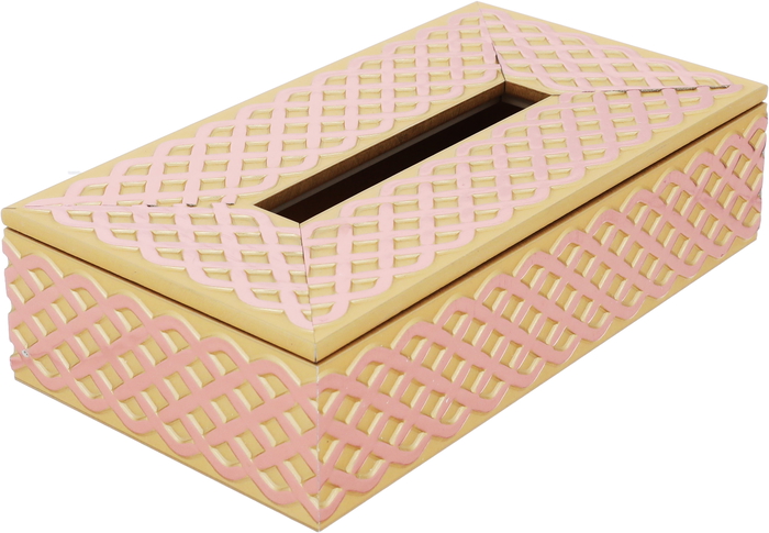 Wahj Al Masa Plastic Tissue Box, 23x13x6 cm - Gold product image 2