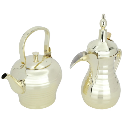 Al Saif Gallery Dallahjug Set, Steel, 1.4/2 Liter - Gold product image 2