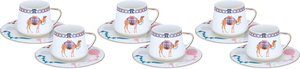 Al Saif Gallery Tarhal Porcelain Coffee Cups And Saucers Set, 12 Pieces - Multicolor product image