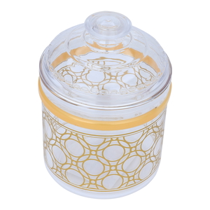 Al Saif Gallery Plastic Round Spice Box, 750 Ml - Clear Gold product image