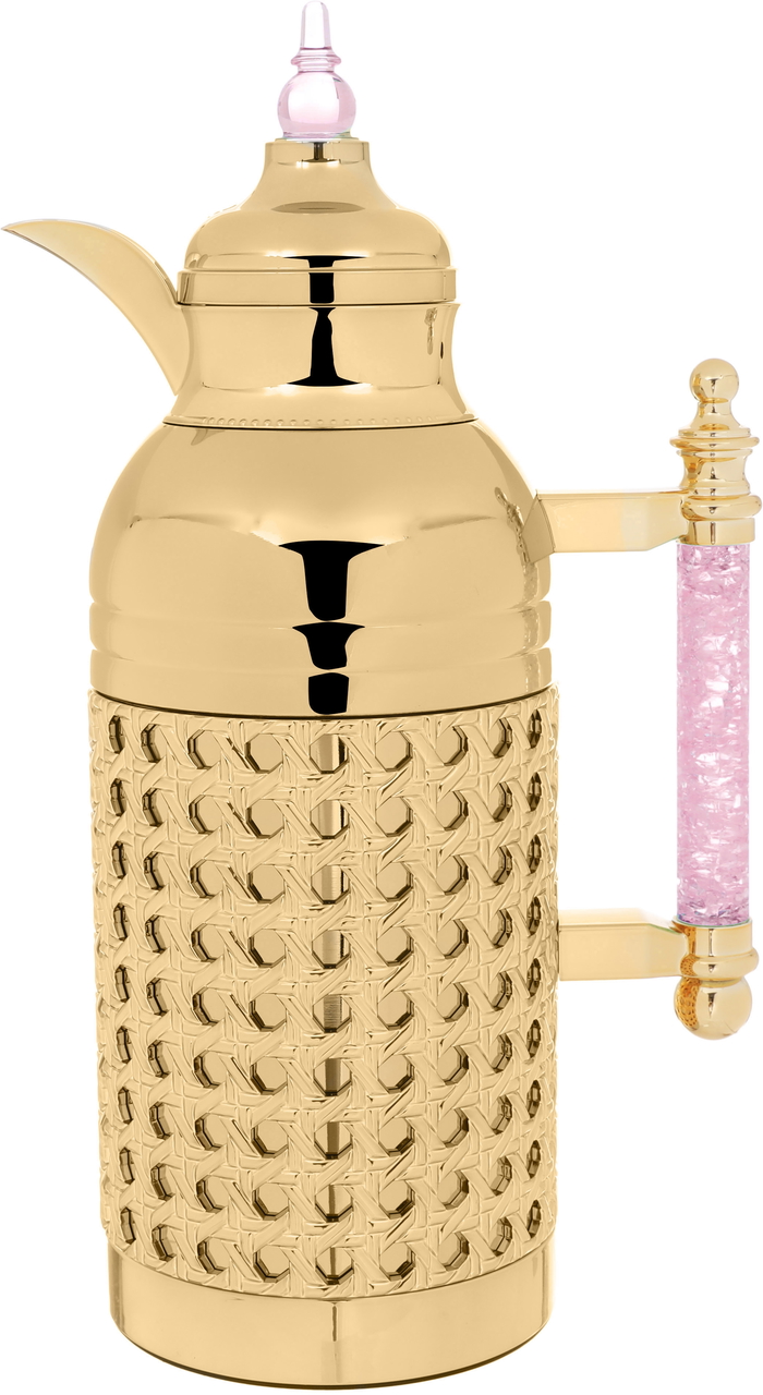 Sarah Estelle Al Saif Gallery thermos set, 1+1 liter, pink crystal handle, 2 pieces - gold product image 5