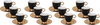 Porcelain coffee cup set with a gold base, Amber, 12 pieces, 90 ml, gold saucer - black product image 1