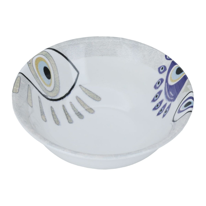 Al Saif Gallery Porcelain Soup Bowl, 15 x 15 x 5 cm, round, eye pattern - white product image 2