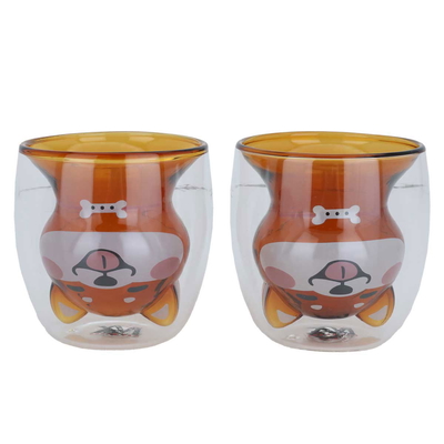 Al Saif Gallery glass cup set, thermal, 180 ml, 2 pieces - transparent product image 1