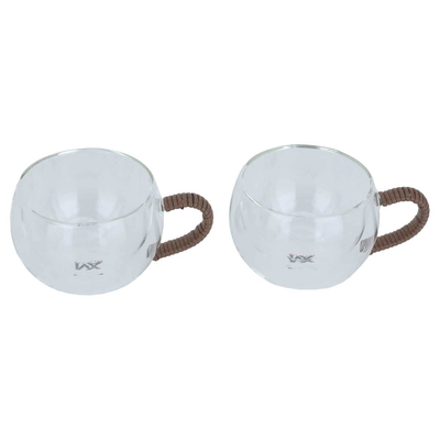 Al Saif Gallery glass cups set, two pieces - white product image 2