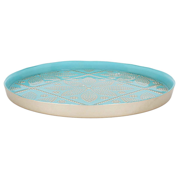 Al Saif Gallery Glass Serving Plate, 28X28X3 Cm - Turquoise product image 1