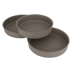 Al Saif Gallery Granite Trays Set, 3 Pieces, Round - Brown product image