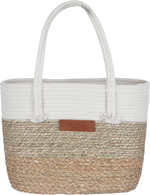 Al Saif Gallery wicker bag, 40 x 17 x 28 cm, handle - beige/white product image 1