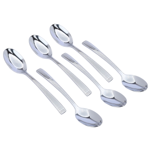 Al Saif Gallery steel spoon set, 6 pieces - silver product image