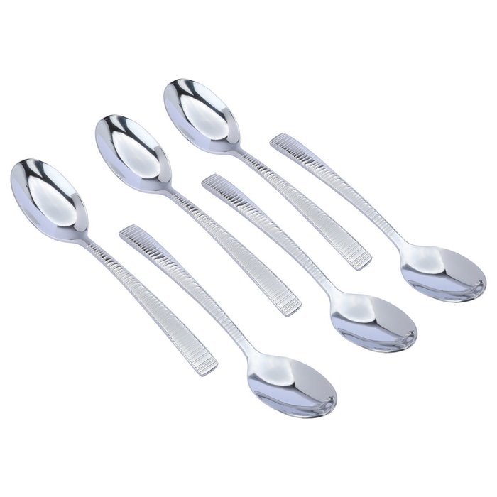 Al Saif Gallery steel spoon set, 6 pieces - silver product image 1