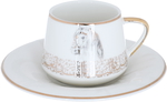 Al Saif Gallery Porcelain Coffee Cup Set, 12 Pieces, 90 ml - White Golden product image 2