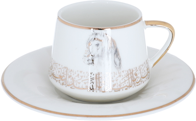 Al Saif Gallery Porcelain Coffee Cup Set, 12 Pieces, 90 ml - White Golden product image 2