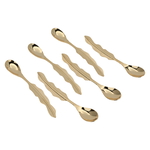 Al Saif Gallery Steel Tea Spoons Set, Leaf Handle, Japanese, 6 Pieces - Gold product image 1