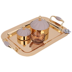 Al Saif Gallery steel tofreya set, 2 dates, 4-piece lid - gold product image 1