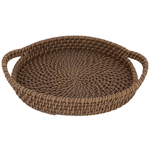 Tofariyah Al Saif Gallery wicker, round, with handle - brown product image 1