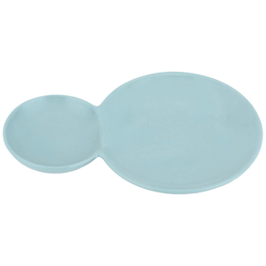 Al Saif Gallery porcelain plate divided into two parts, 20x13 cm, round - green product image