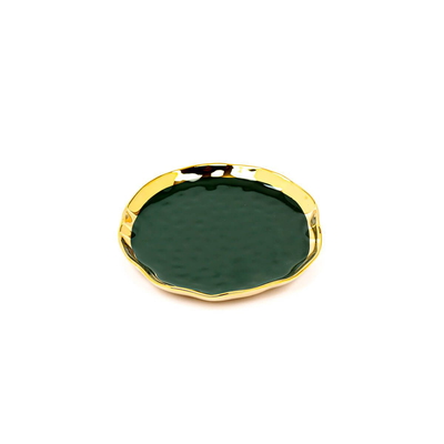 Al Saif Gallery porcelain dessert serving dish, 6.75 inches, round - green product image 1