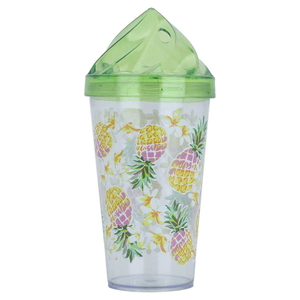 Al Saif Gallery Plastic Cup With Straw, 660 Ml - Green product image