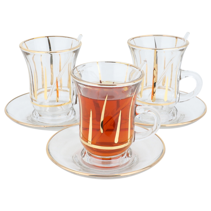 Al Saif Gallery Glass Teacoffee Serving Set, 52 Pieces - Clear Gold product image 4