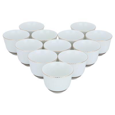 Porcelain coffee cup set, 12 pieces - white product image 2