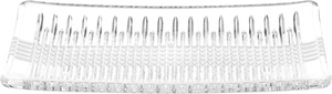 صحن تقديم زجاج السيف غاليري، مستطيل مخطط، 28×14×2.5 سم - شفاف product image