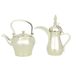 Tuwaiq Dallah Set for Coffee and Teapot Steel, 0.88/1.6 Liter, 2 Pieces - Gold product image