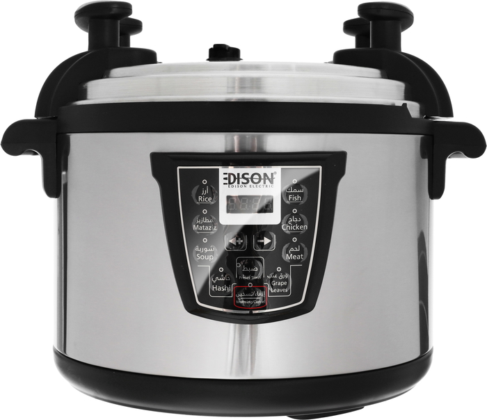 Edison Electric Pressure Cooker, 2000 Watt, 15 Liter, 10 Cooking Functions, Granite Bowl, - Silver Black product image 2